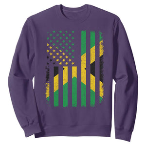 Jamaican American Distressed Patriotic Flag Sweatshirt TS11 Purple Print Your Wear