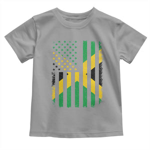 Jamaican American Distressed Patriotic Flag Toddler T Shirt TS11 Sport Gray Print Your Wear