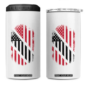 Trinidad And Tobago Trinidadian American Flag 4 in 1 Can Cooler Tumbler TS11 One Size: 16 oz White Print Your Wear