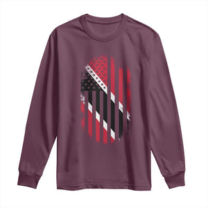 Trinidad And Tobago Trinidadian American Flag Long Sleeve Shirt TS11 Maroon Print Your Wear