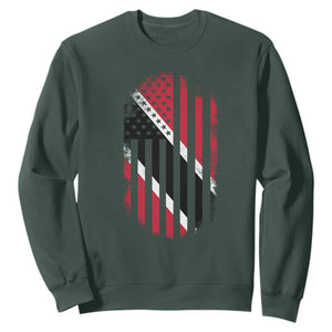 Trinidad And Tobago Trinidadian American Flag Sweatshirt TS11 Dark Forest Green Print Your Wear