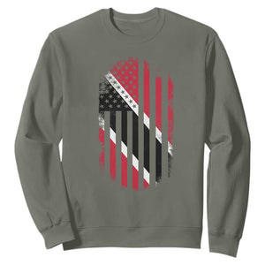 Trinidad And Tobago Trinidadian American Flag Sweatshirt TS11 Military Green Print Your Wear