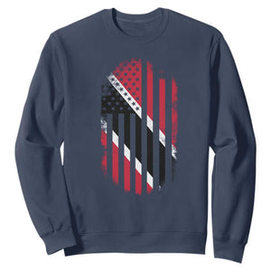 Trinidad And Tobago Trinidadian American Flag Sweatshirt TS11 Navy Print Your Wear