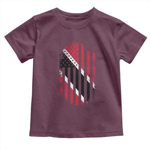 Trinidad And Tobago Trinidadian American Flag Toddler T Shirt TS11 Maroon Print Your Wear