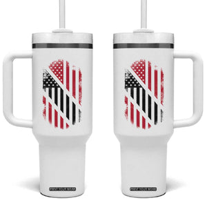 Trinidad And Tobago Trinidadian American Flag Tumbler With Handle TS11 One Size: 40 oz White Print Your Wear