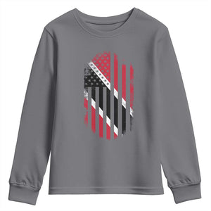 Trinidad And Tobago Trinidadian American Flag Youth Sweatshirt TS11 Charcoal Print Your Wear