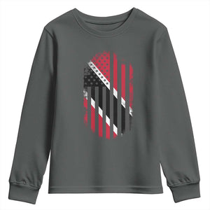 Trinidad And Tobago Trinidadian American Flag Youth Sweatshirt TS11 Dark Heather Print Your Wear