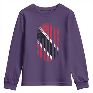 Trinidad And Tobago Trinidadian American Flag Youth Sweatshirt TS11 Purple Print Your Wear
