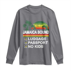 Jamaican Travel Vacation Trip Long Sleeve Shirt Jamaica Bound Luggage Passport No Kids TS11 Charcoal Print Your Wear