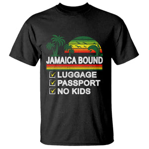 Jamaican Travel Vacation Trip T Shirt Jamaica Bound Luggage Passport No Kids TS11 Black Print Your Wear
