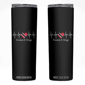 Trinidad And Tobago Heartbeat ECG Pulse Trinidadian Flag Skinny Tumbler TS11 Black Print Your Wear