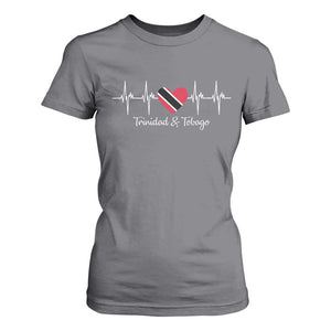 Trinidad And Tobago Heartbeat ECG Pulse Trinidadian Flag T Shirt For Women TS11 Charcoal Print Your Wear