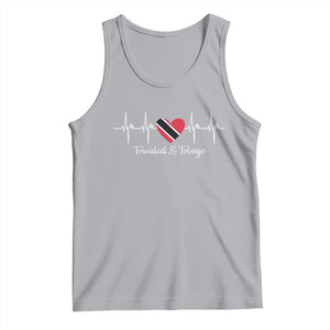 Trinidad And Tobago Heartbeat ECG Pulse Trinidadian Flag Tank Top TS11 Athletic Heather Print Your Wear