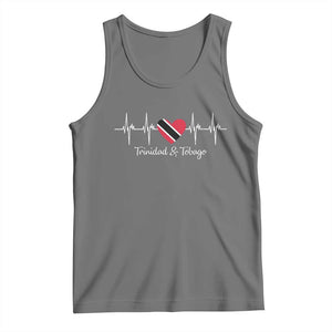 Trinidad And Tobago Heartbeat ECG Pulse Trinidadian Flag Tank Top TS11 Black Heather Print Your Wear