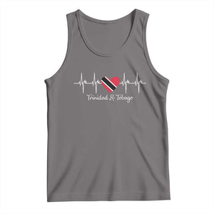 Trinidad And Tobago Heartbeat ECG Pulse Trinidadian Flag Tank Top TS11 Deep Heather Print Your Wear