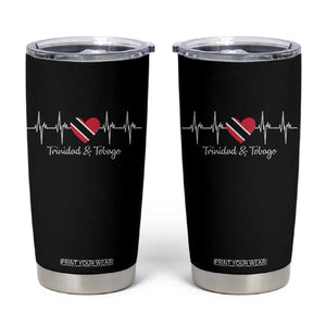 Trinidad And Tobago Heartbeat ECG Pulse Trinidadian Flag Tumbler Cup TS11 Black Print Your Wear