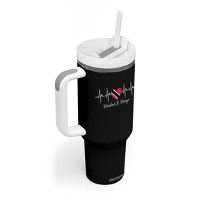 Trinidad And Tobago Heartbeat ECG Pulse Trinidadian Flag Tumbler With Handle TS11 Print Your Wear