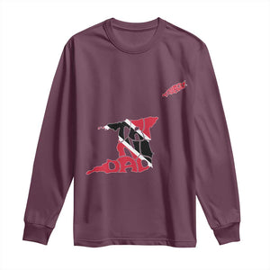 Trinidad And Tobago Long Sleeve Shirt Pride Trinidadian Roots Flag TS11 Maroon Print Your Wear