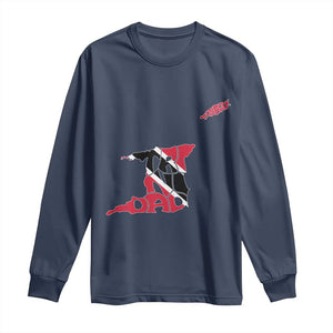 Trinidad And Tobago Long Sleeve Shirt Pride Trinidadian Roots Flag TS11 Navy Print Your Wear
