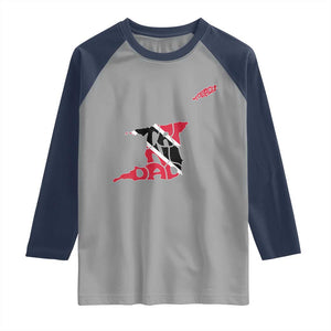 Trinidad And Tobago Raglan Shirt Pride Trinidadian Roots Flag TS11 Sport Gray Navy Print Your Wear