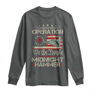 Operation Midnight Hammer Long Sleeve Shirt Bomber Jet Vintage Betsy Ross Flag TS11 Dark Heather Print Your Wear