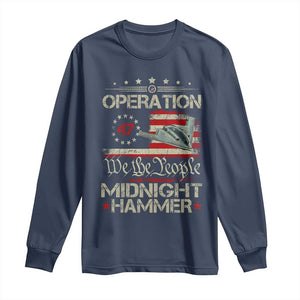 Operation Midnight Hammer Long Sleeve Shirt Bomber Jet Vintage Betsy Ross Flag TS11 Navy Print Your Wear