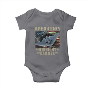 Operation Midnight Hammer Baby Onesie Bomber Jet American Flag TS11 Charcoal Print Your Wear