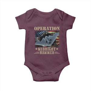 Operation Midnight Hammer Baby Onesie Bomber Jet American Flag TS11 Maroon Print Your Wear