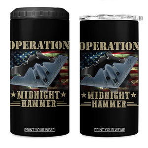 Operation Midnight Hammer 4 in 1 Can Cooler Tumbler Bomber Jet American Flag TS11 One Size: 16 oz Black Print Your Wear