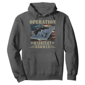 Operation Midnight Hammer Hoodie Bomber Jet American Flag TS11 Dark Heather Print Your Wear