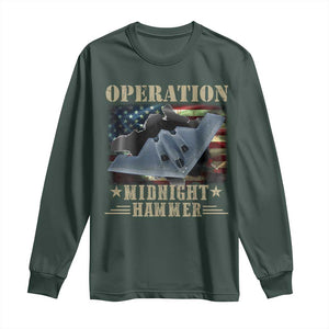 Operation Midnight Hammer Long Sleeve Shirt Bomber Jet American Flag TS11 Dark Forest Green Print Your Wear