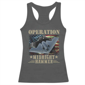 Operation Midnight Hammer Racerback Tank Top Bomber Jet American Flag TS11 Dark Heather Print Your Wear