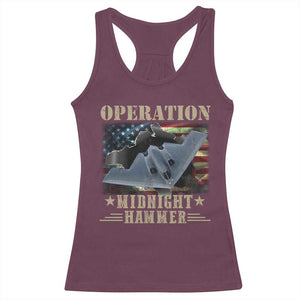 Operation Midnight Hammer Racerback Tank Top Bomber Jet American Flag TS11 Maroon Print Your Wear