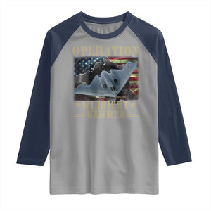 Operation Midnight Hammer Raglan Shirt Bomber Jet American Flag TS11 Sport Gray Navy Print Your Wear