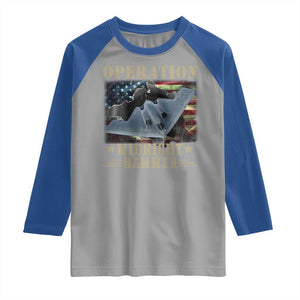 Operation Midnight Hammer Raglan Shirt Bomber Jet American Flag TS11 Sport Gray Royal Print Your Wear