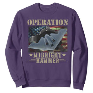 Operation Midnight Hammer Sweatshirt Bomber Jet American Flag TS11 Purple Print Your Wear