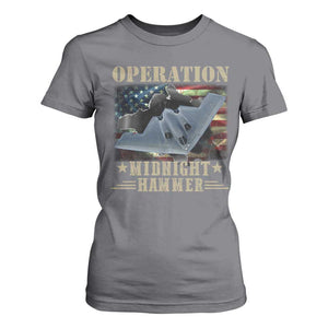 Operation Midnight Hammer T Shirt For Women Bomber Jet American Flag TS11 Charcoal Print Your Wear