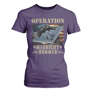 Operation Midnight Hammer T Shirt For Women Bomber Jet American Flag TS11 Purple Print Your Wear
