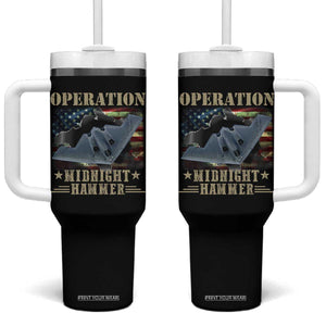 Operation Midnight Hammer Tumbler With Handle Bomber Jet American Flag TS11 One Size: 40 oz Black Print Your Wear