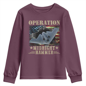 Operation Midnight Hammer Youth Sweatshirt Bomber Jet American Flag TS11 Maroon Print Your Wear