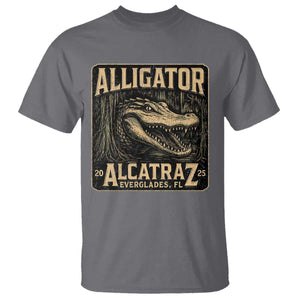 Funny Alligator Alcatraz T Shirt Florida Everglades Alligatraz Meme 2025 TS11 Charcoal Print Your Wear