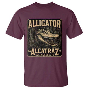 Funny Alligator Alcatraz T Shirt Florida Everglades Alligatraz Meme 2025 TS11 Maroon Print Your Wear