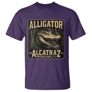 Funny Alligator Alcatraz T Shirt Florida Everglades Alligatraz Meme 2025 TS11 Purple Print Your Wear