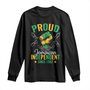 Jamaica Independence Day Long Sleeve Shirt Proud Jamaican Hand Fist Break The Chain TS11 Black Print Your Wear