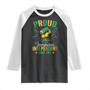 Jamaica Independence Day Raglan Shirt Proud Jamaican Hand Fist Break The Chain TS11 Black White Print Your Wear