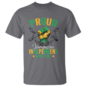 Jamaica Independence Day T Shirt Proud Jamaican Hand Fist Break The Chain TS11 Charcoal Print Your Wear