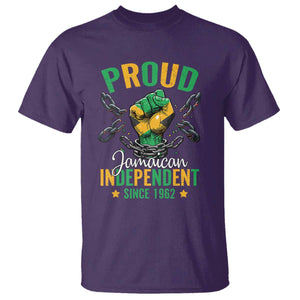 Jamaica Independence Day T Shirt Proud Jamaican Hand Fist Break The Chain TS11 Purple Print Your Wear