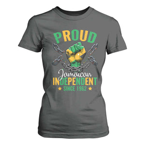 Jamaica Independence Day T Shirt For Women Proud Jamaican Hand Fist Break The Chain TS11 Dark Heather Print Your Wear