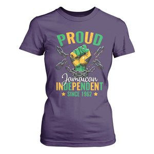 Jamaica Independence Day T Shirt For Women Proud Jamaican Hand Fist Break The Chain TS11 Purple Print Your Wear