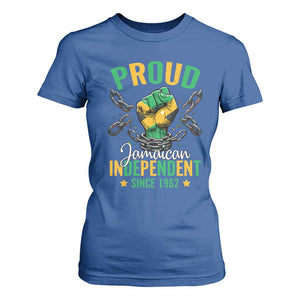 Jamaica Independence Day T Shirt For Women Proud Jamaican Hand Fist Break The Chain TS11 Royal Blue Print Your Wear